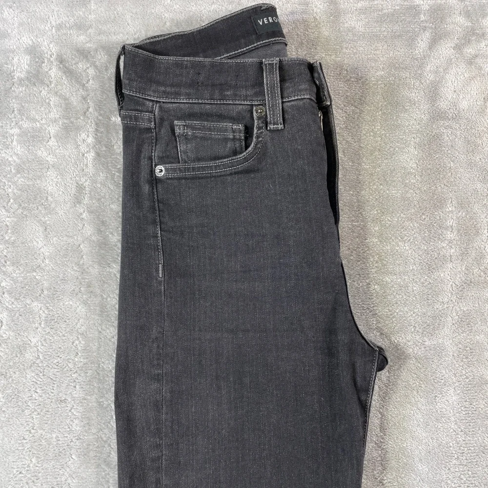 Veronica Beard Jeans Carly Kick Flare Womens 27 Black Raw Hem High Rise Washed - Picture 9 of 12